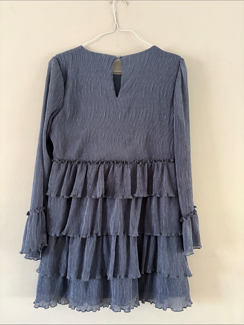 Lulu's Blue Tiered Ruffle Long-Sleeve Dress - Picture 5 of 11